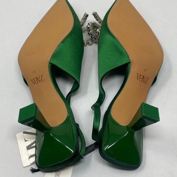 Zara Embellished Bow Heeled Slingbacks 39 - Picture 4 of 8